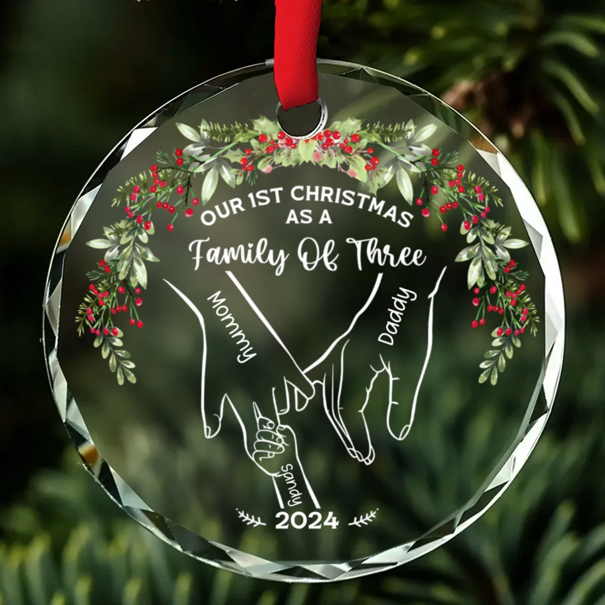 Our 1st Christmas As Love - Personalized Custom Glass Ornament - Image 5