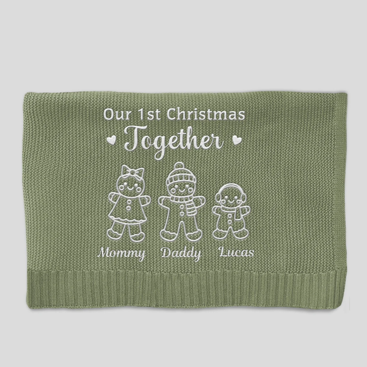 Our 1st Christmas Together - Personalized Custom Embroidered Knitted Baby Blanket - Image 10