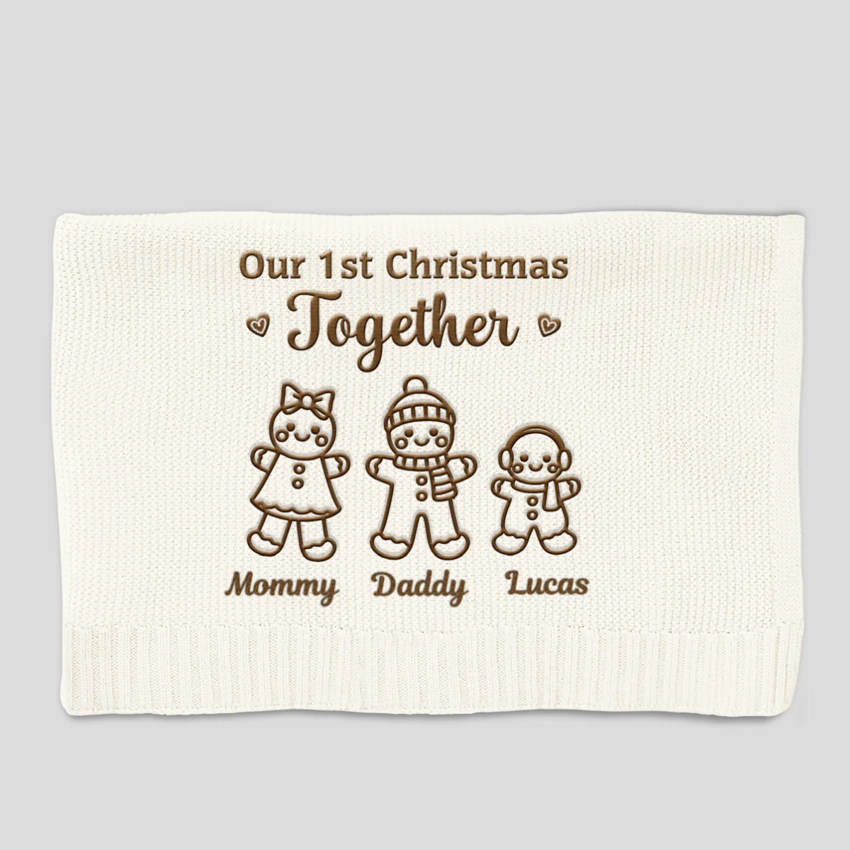 Our 1st Christmas Together - Personalized Custom Embroidered Knitted Baby Blanket - Image 11