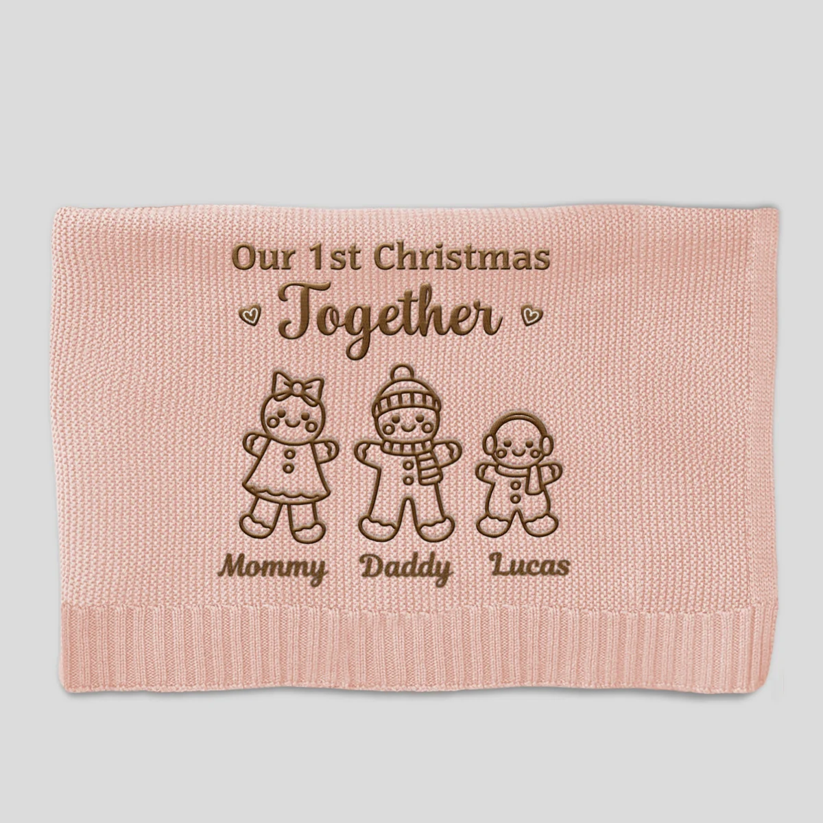 Our 1st Christmas Together - Personalized Custom Embroidered Knitted Baby Blanket - Image 9