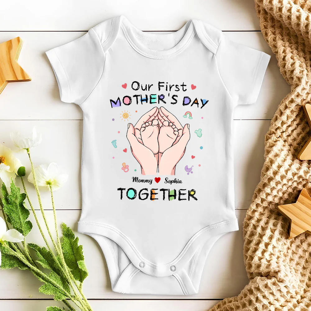 Our 1st Mothers Day - Personalized Custom Onesie - Image 2