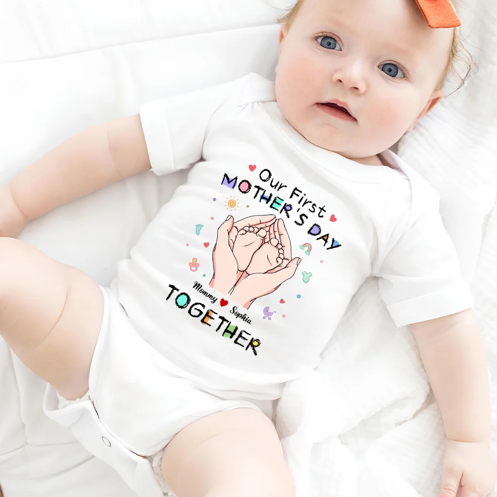 Our 1st Mothers Day - Personalized Custom Onesie - Image 3