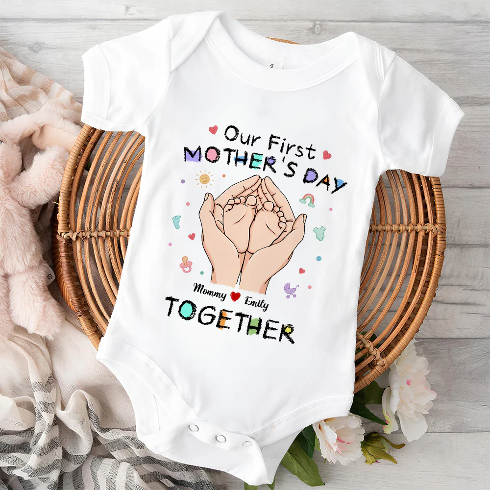 Our 1st Mothers Day - Personalized Custom Onesie - Image 4