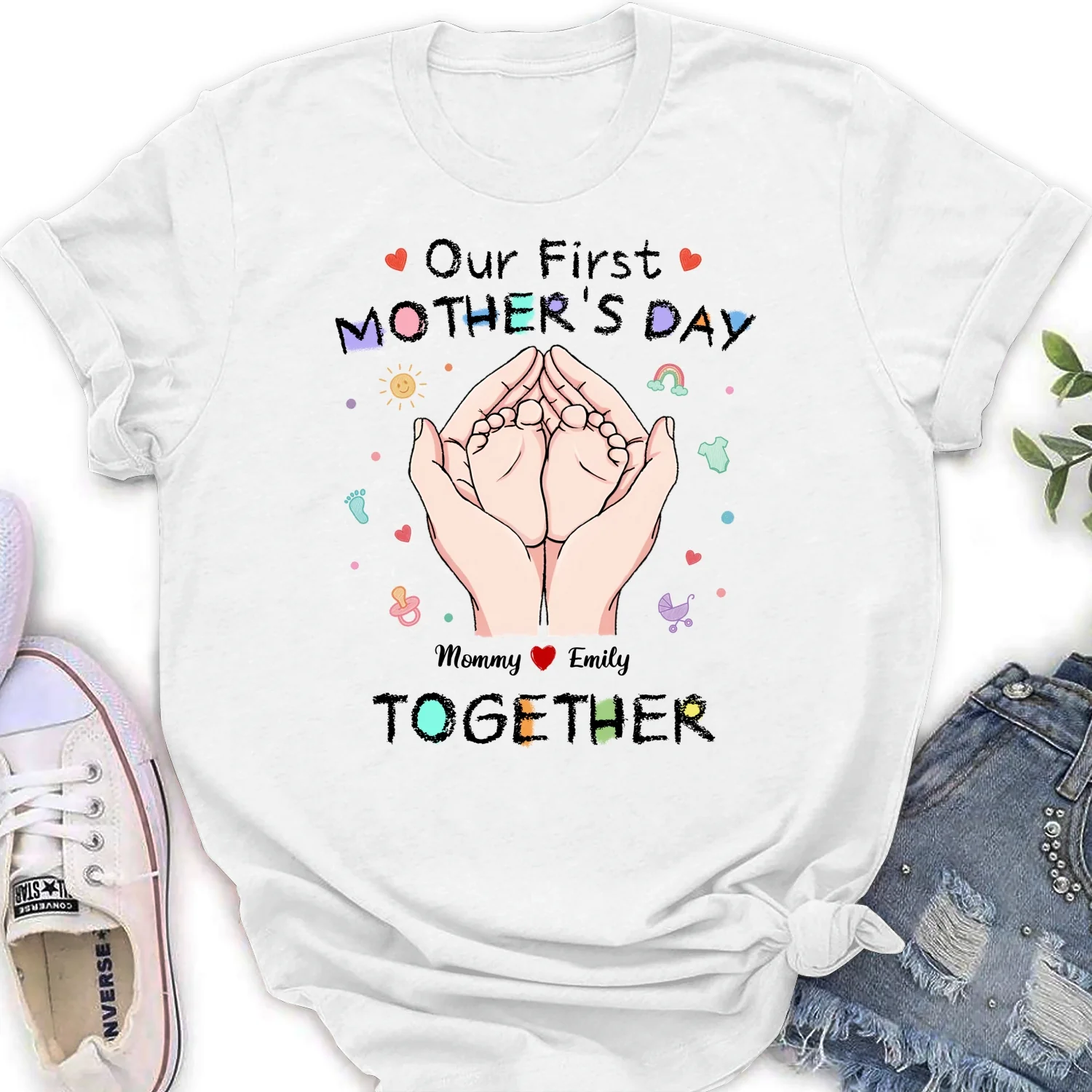 Our 1st Mothers Day - Personalized Custom Shirt - Image 16