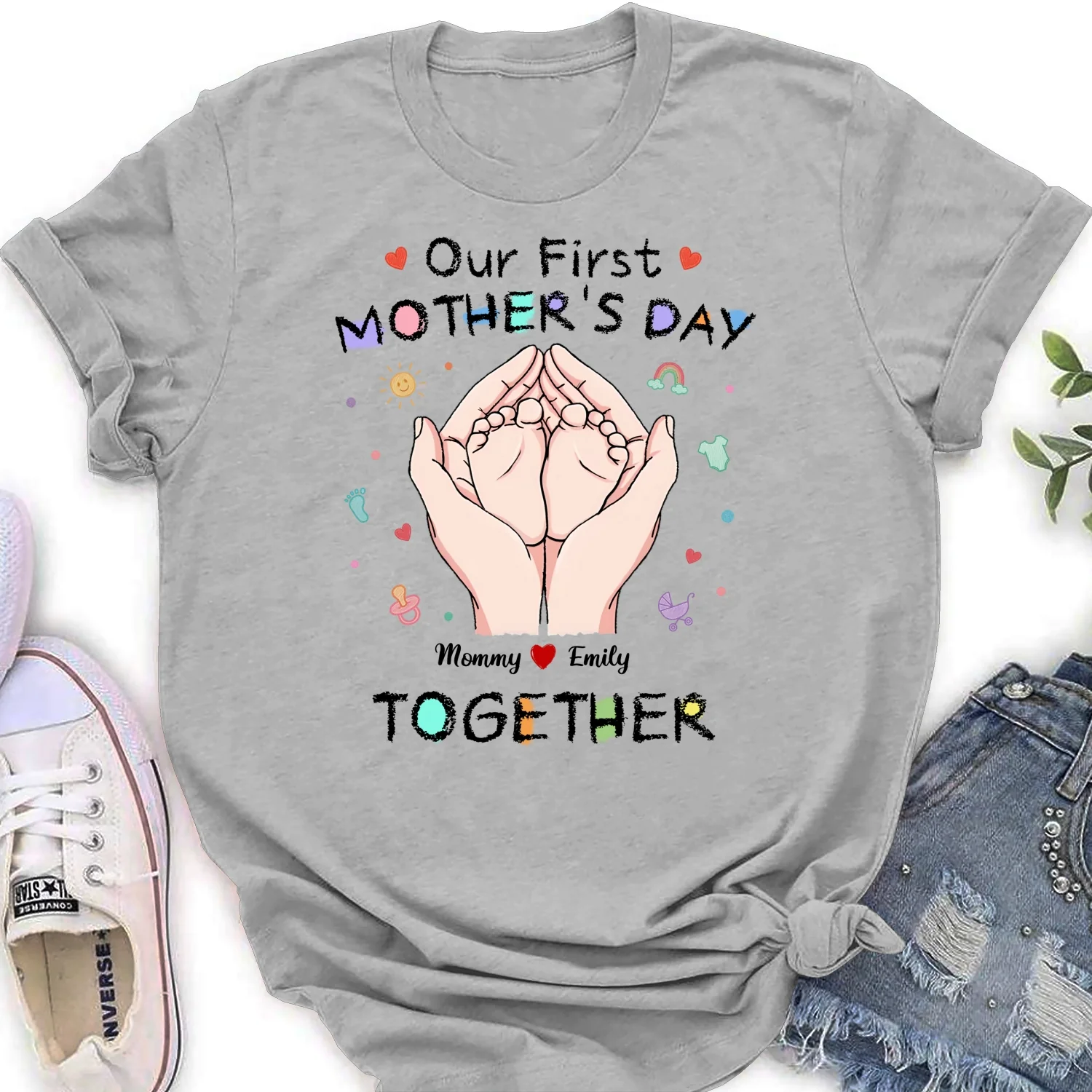 Our 1st Mothers Day - Personalized Custom Shirt - Image 17