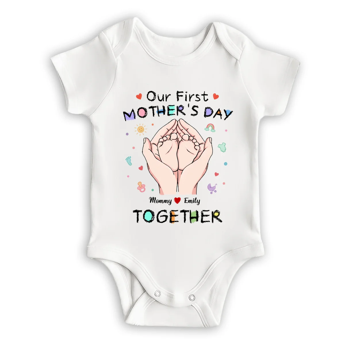 Our 1st Mothers Day - Personalized Custom T-shirt And Onesie - Image 10