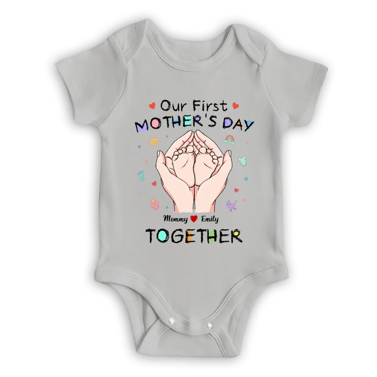 Our 1st Mothers Day - Personalized Custom T-shirt And Onesie - Image 11