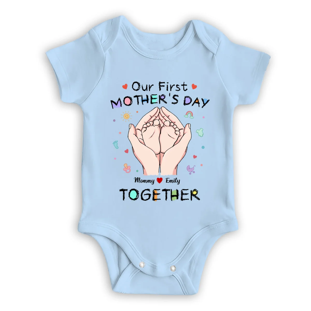 Our 1st Mothers Day - Personalized Custom T-shirt And Onesie - Image 12