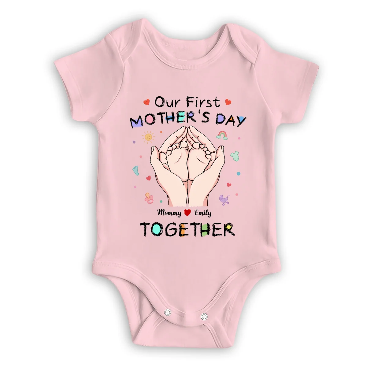 Our 1st Mothers Day - Personalized Custom T-shirt And Onesie - Image 13