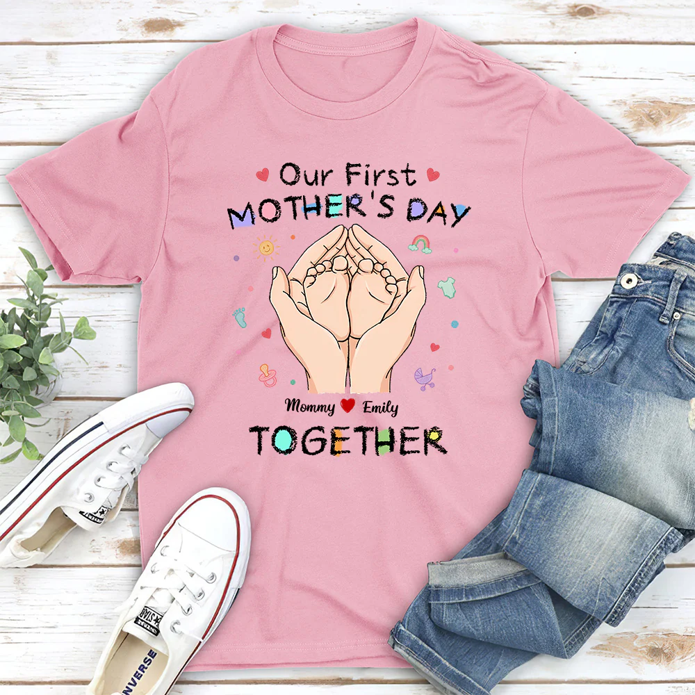 Our 1st Mothers Day - Personalized Custom T-shirt And Onesie - Image 2
