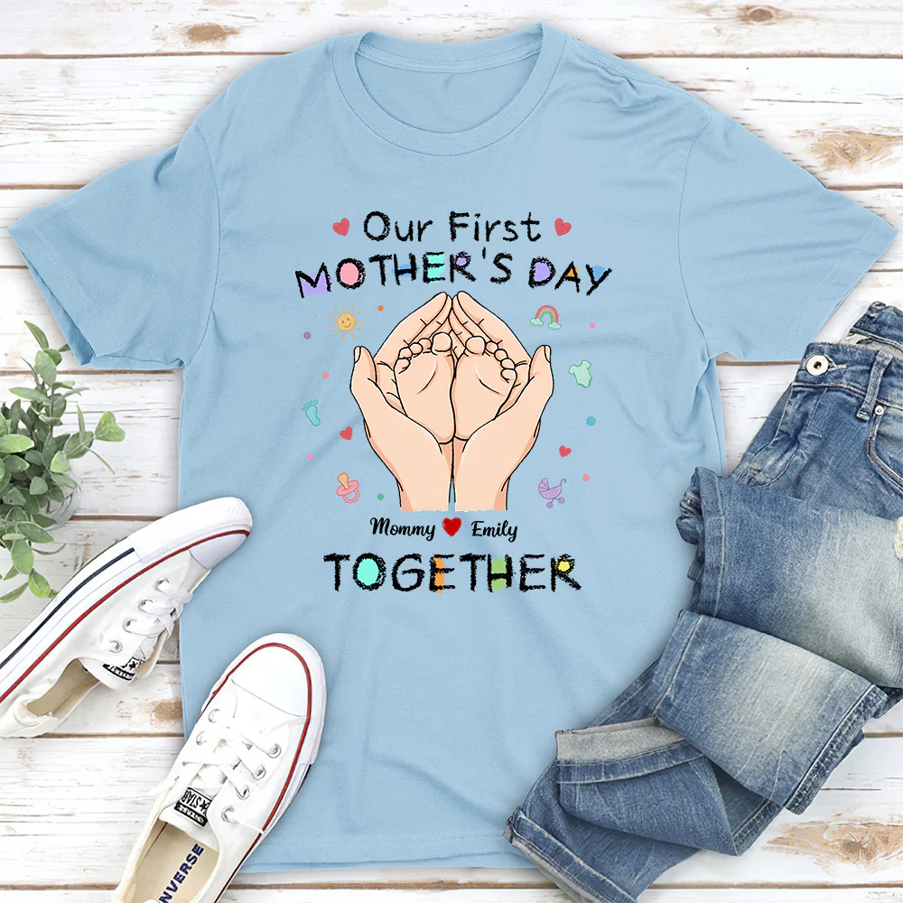 Our 1st Mothers Day - Personalized Custom T-shirt And Onesie - Image 3