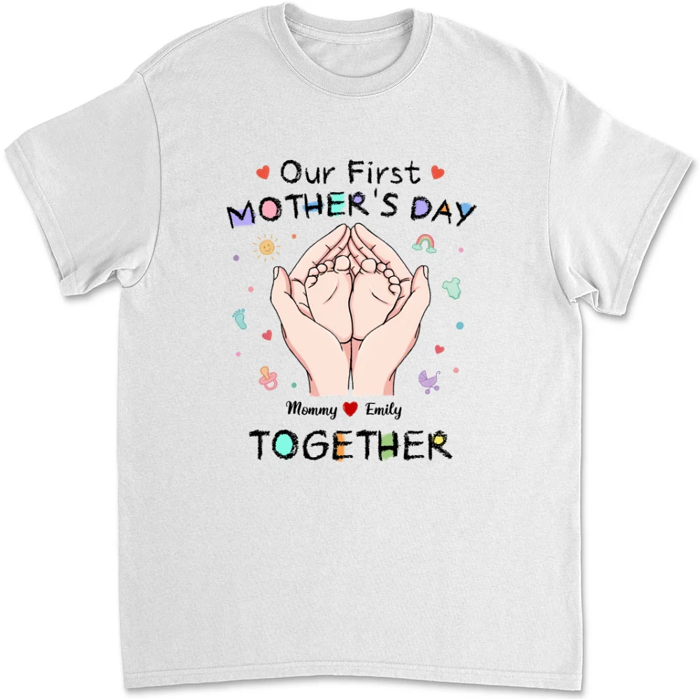 Our 1st Mothers Day - Personalized Custom T-shirt And Onesie - Image 4