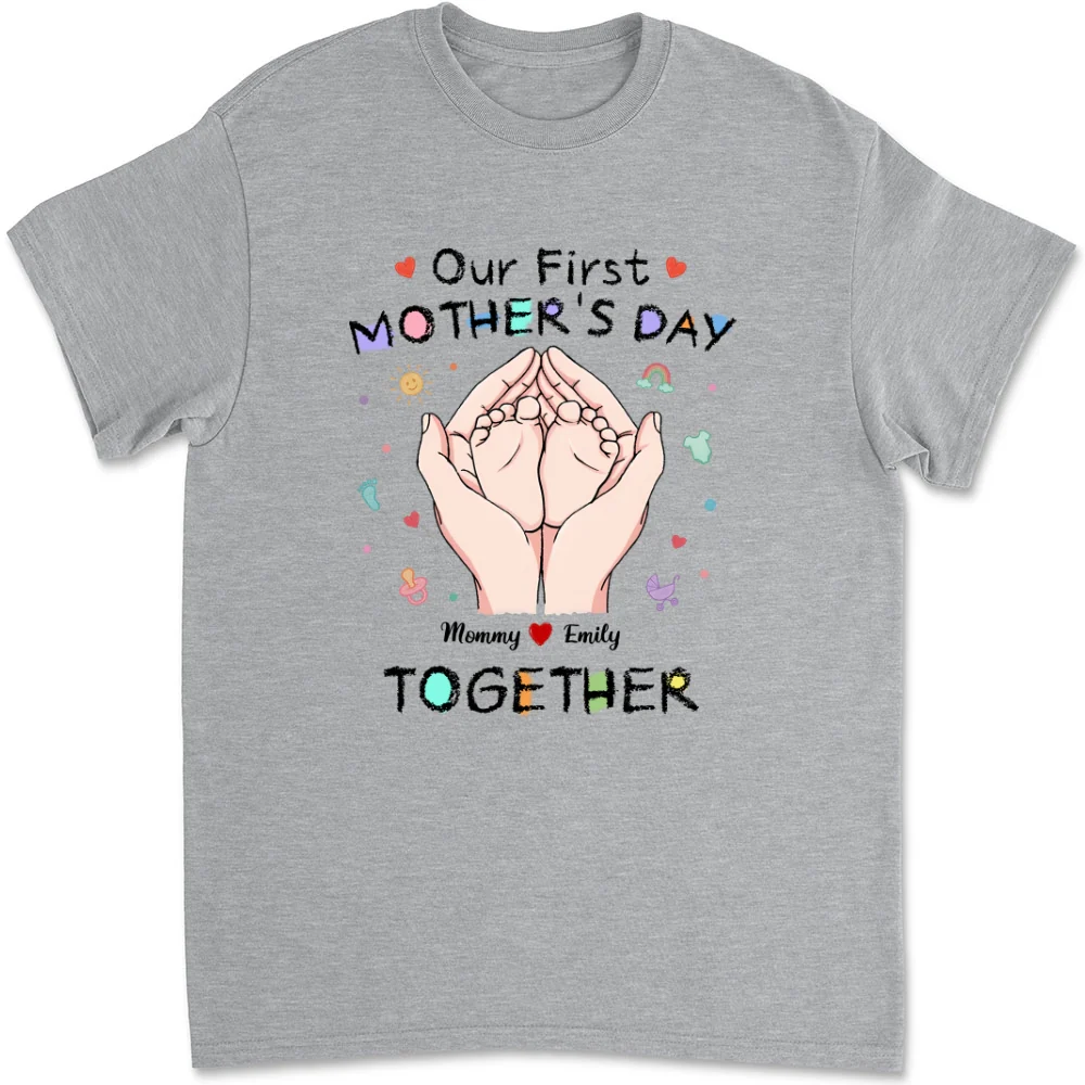 Our 1st Mothers Day - Personalized Custom T-shirt And Onesie - Image 5