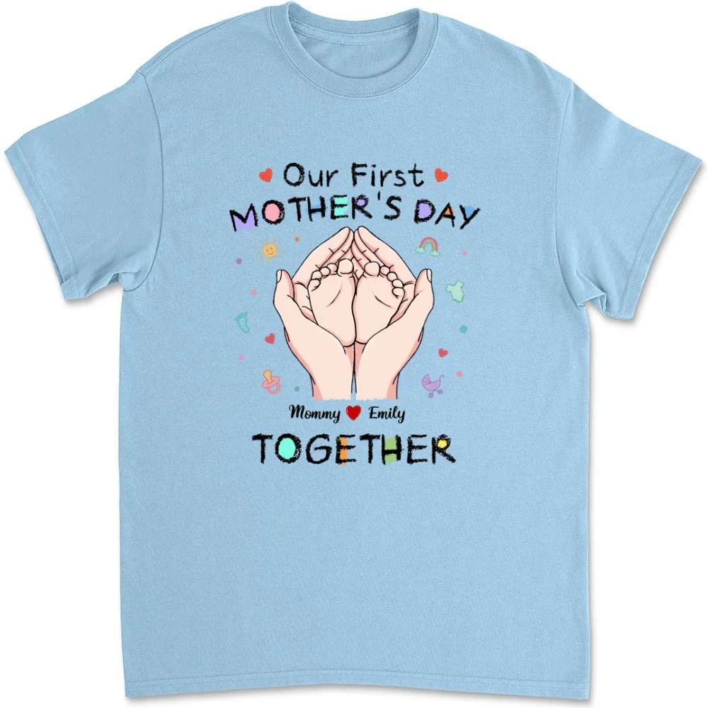 Our 1st Mothers Day - Personalized Custom T-shirt And Onesie - Image 6
