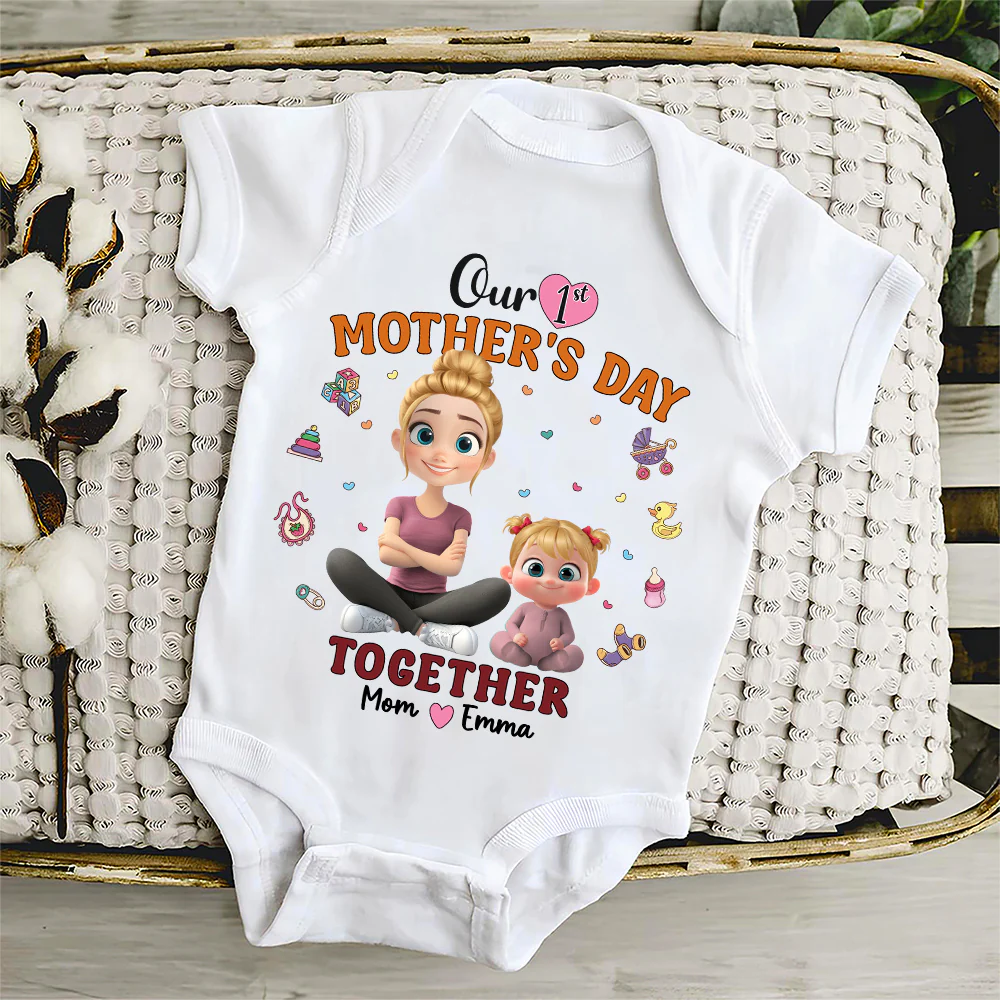 Our 1st Mothers Day Together - Personalized Custom Onesie - Image 4