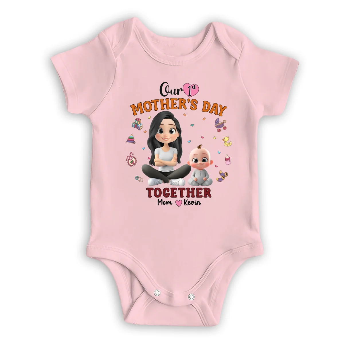 Our 1st Mothers Day Together - Personalized Custom Onesie - Image 9