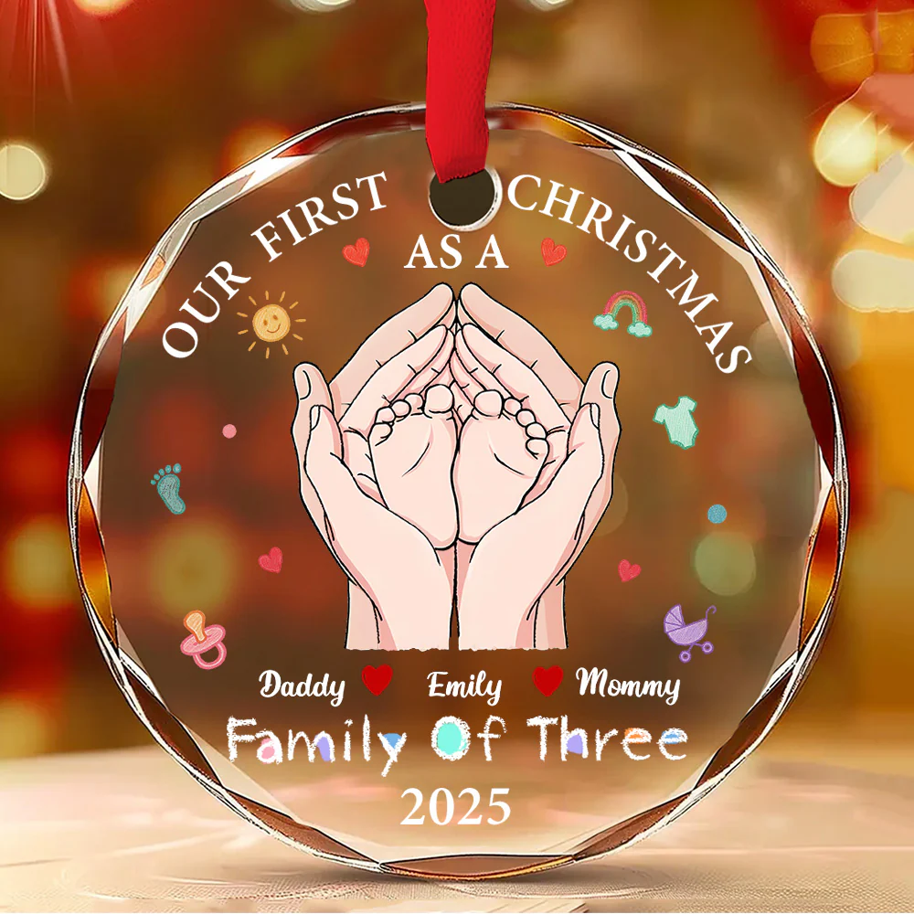 Our 1st Xmas Together - Personalized Custom Glass Ornament - Image 2