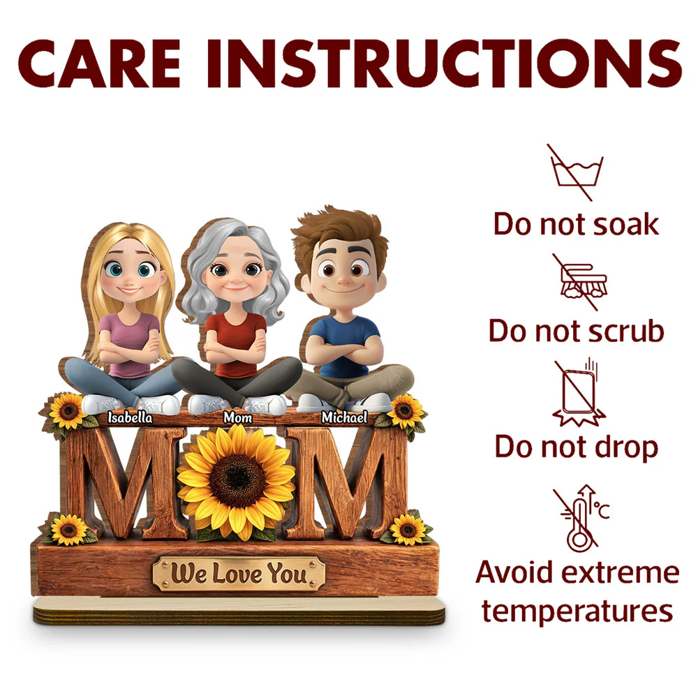Our Amazing Mommy - Personalized Custom 2-Layer Wood Plaque With Flat Base - Image 6
