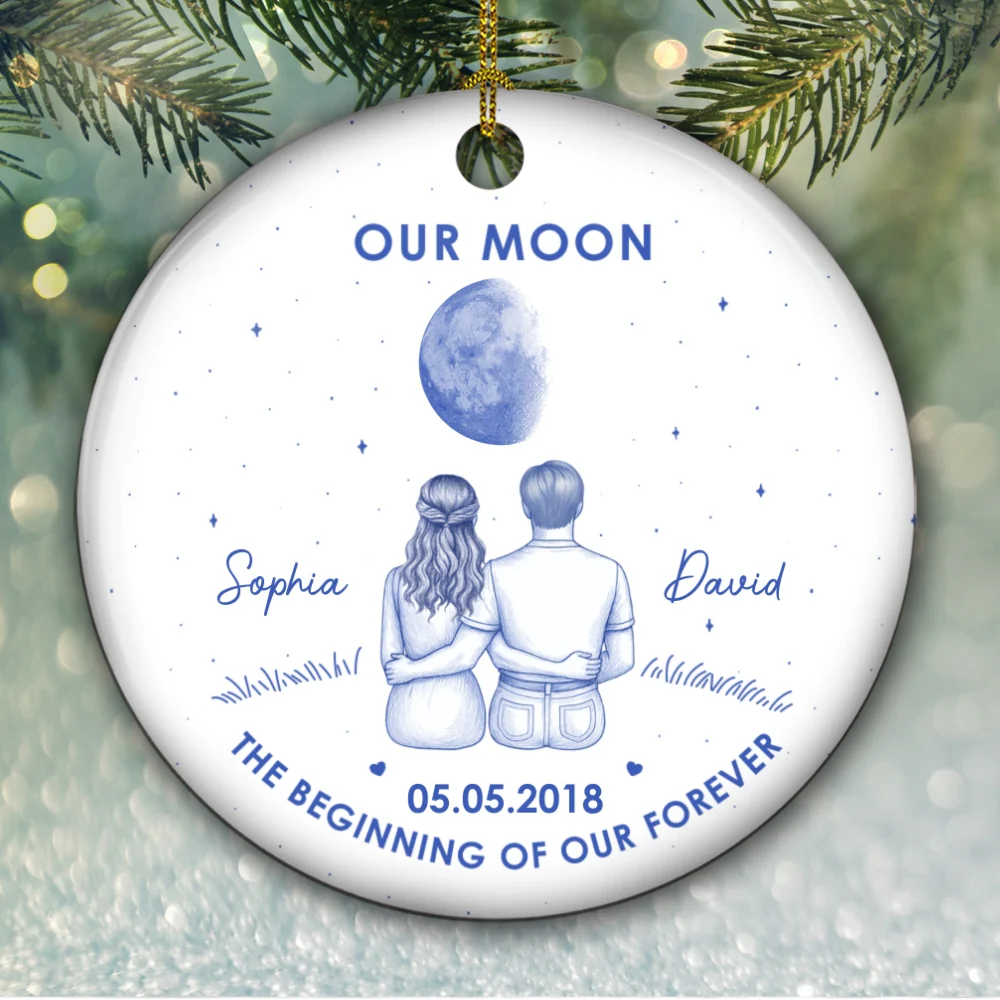 Our Beginning- Personalized Custom Ceramic Ornament - Image 6