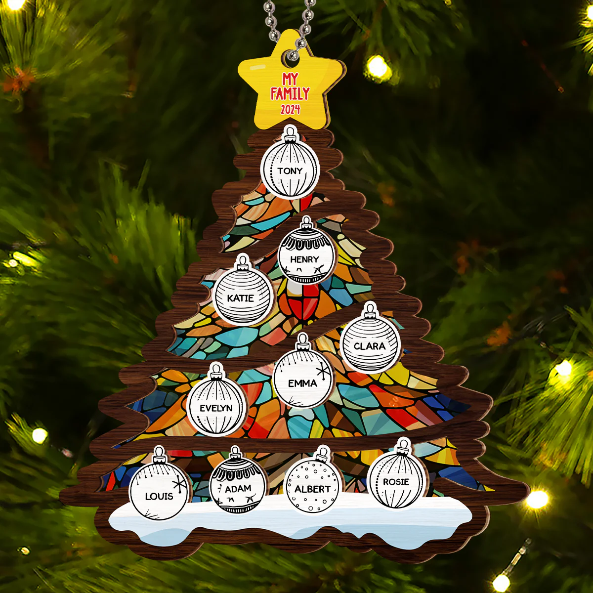 Our Beloved Family - Personalized Custom Suncatcher Ornament - Image 3