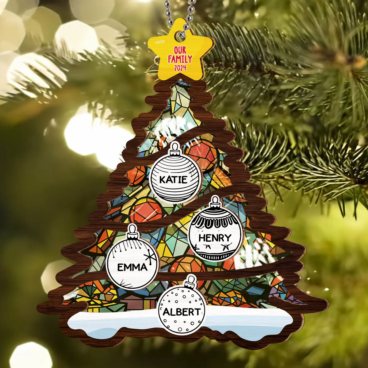 Our Beloved Family - Personalized Custom Suncatcher Ornament - Image 4