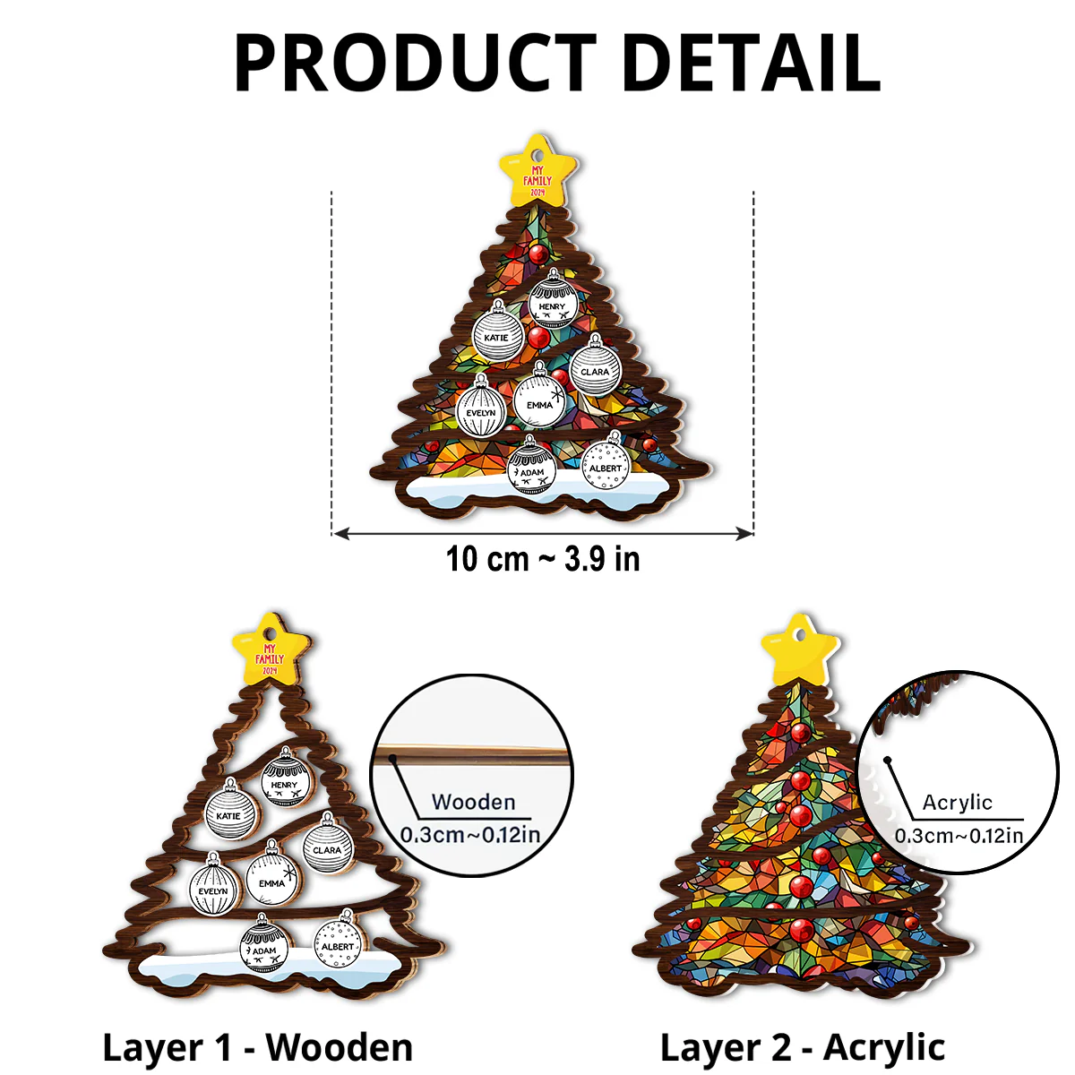 Our Beloved Family - Personalized Custom Suncatcher Ornament - Image 5