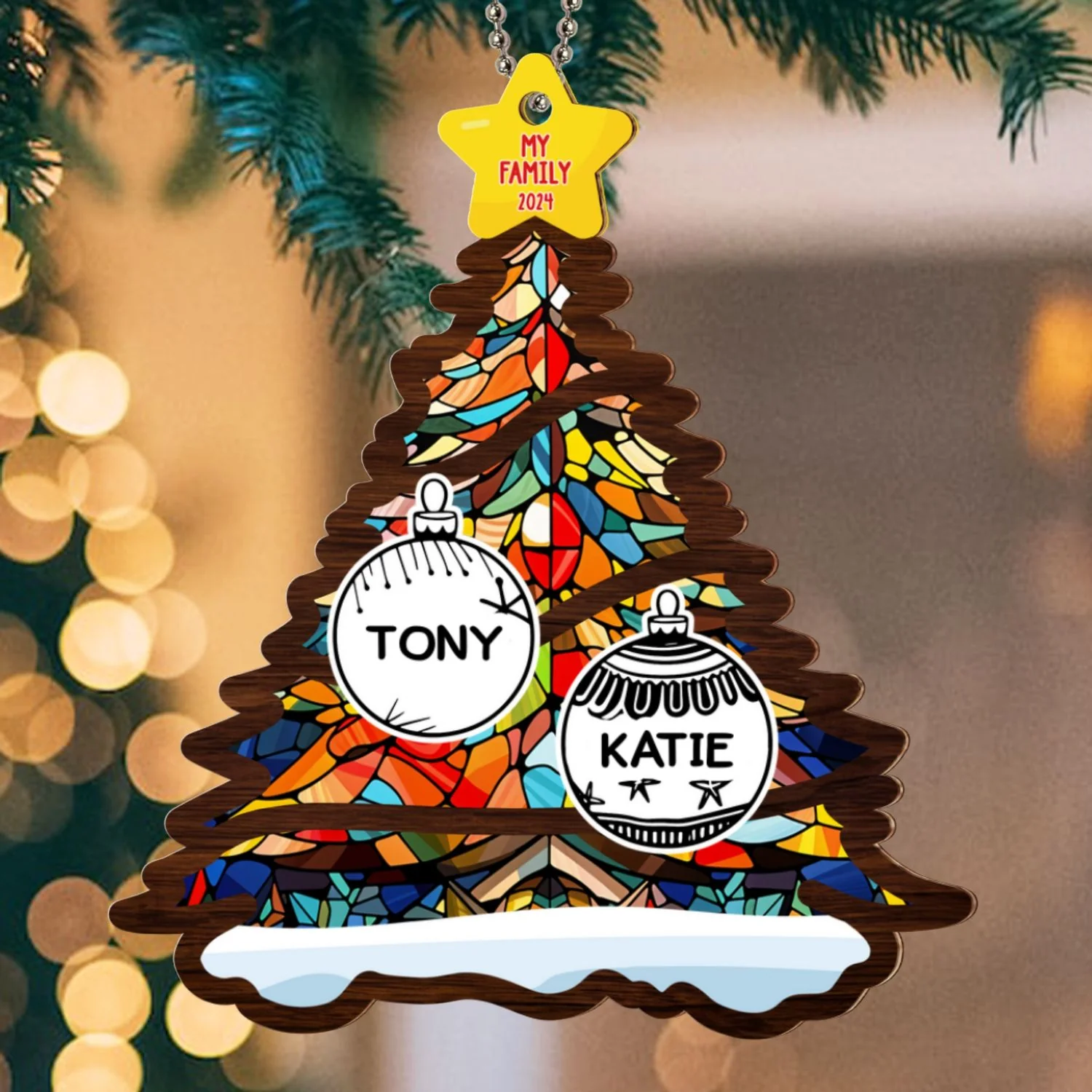 Our Beloved Family - Personalized Custom Suncatcher Ornament - Image 6