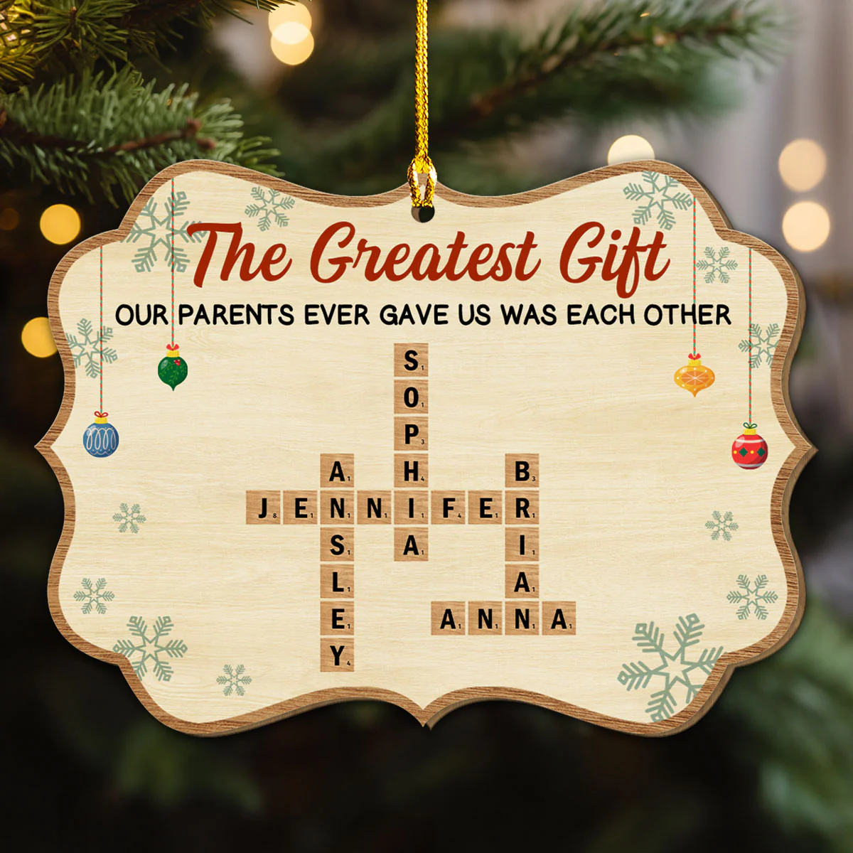Our Best Gift Was Each Other - Personalized Custom Wood Ornament - Image 2