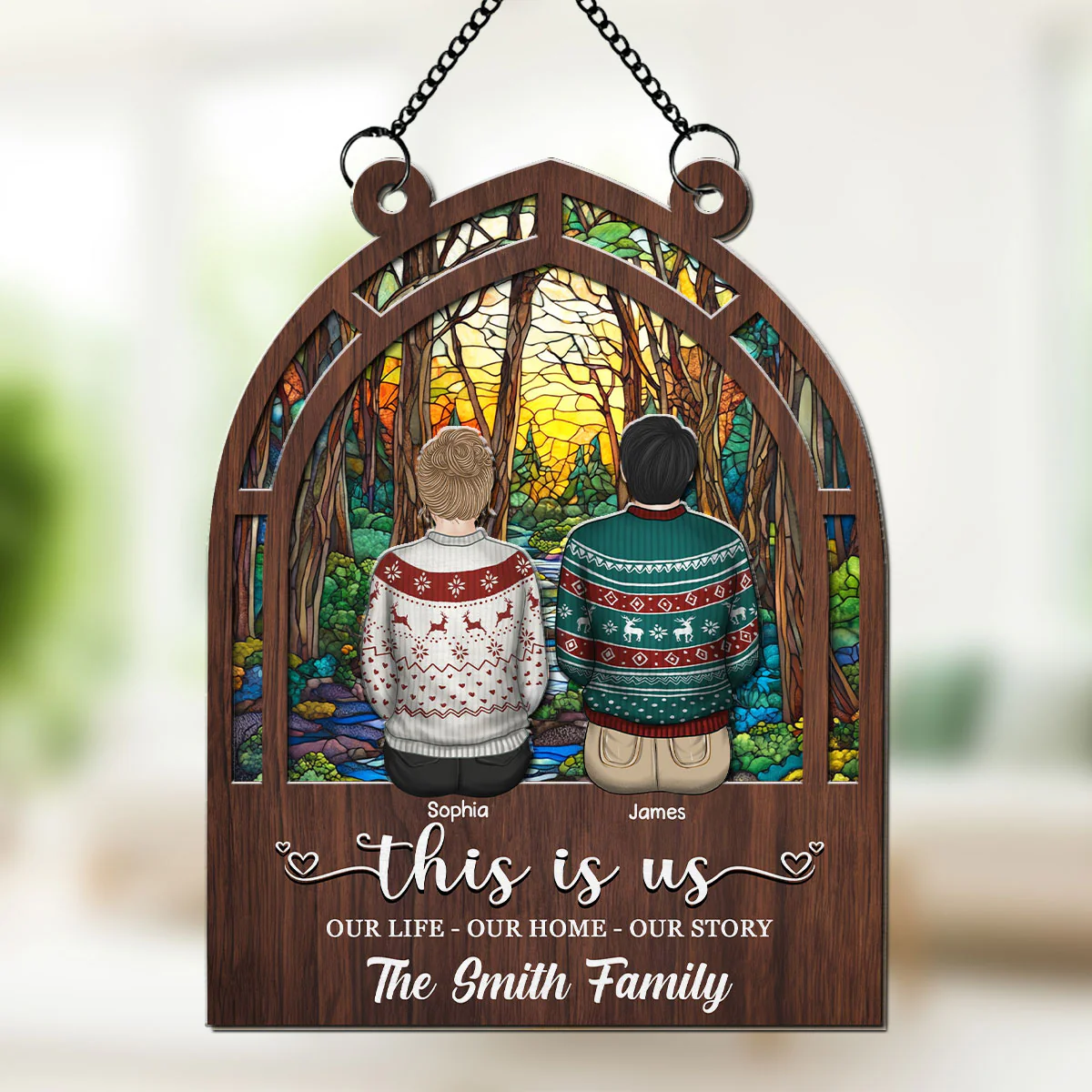 Our Bond Is Unbreakable - Personalized Custom Suncatcher - Image 2