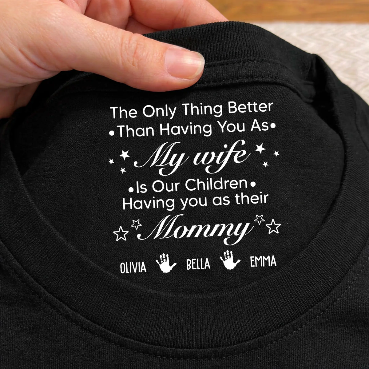 Our Children - Personalized Custom Inside Neck Print T-Shirt - Image 5