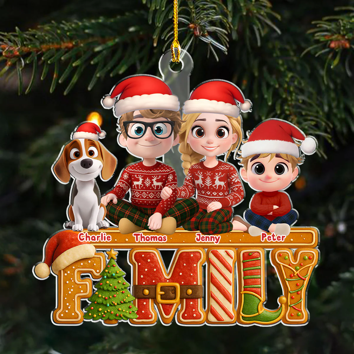 Our Christmas Cake Crew - Personalized Custom Acrylic Ornament - Image 4
