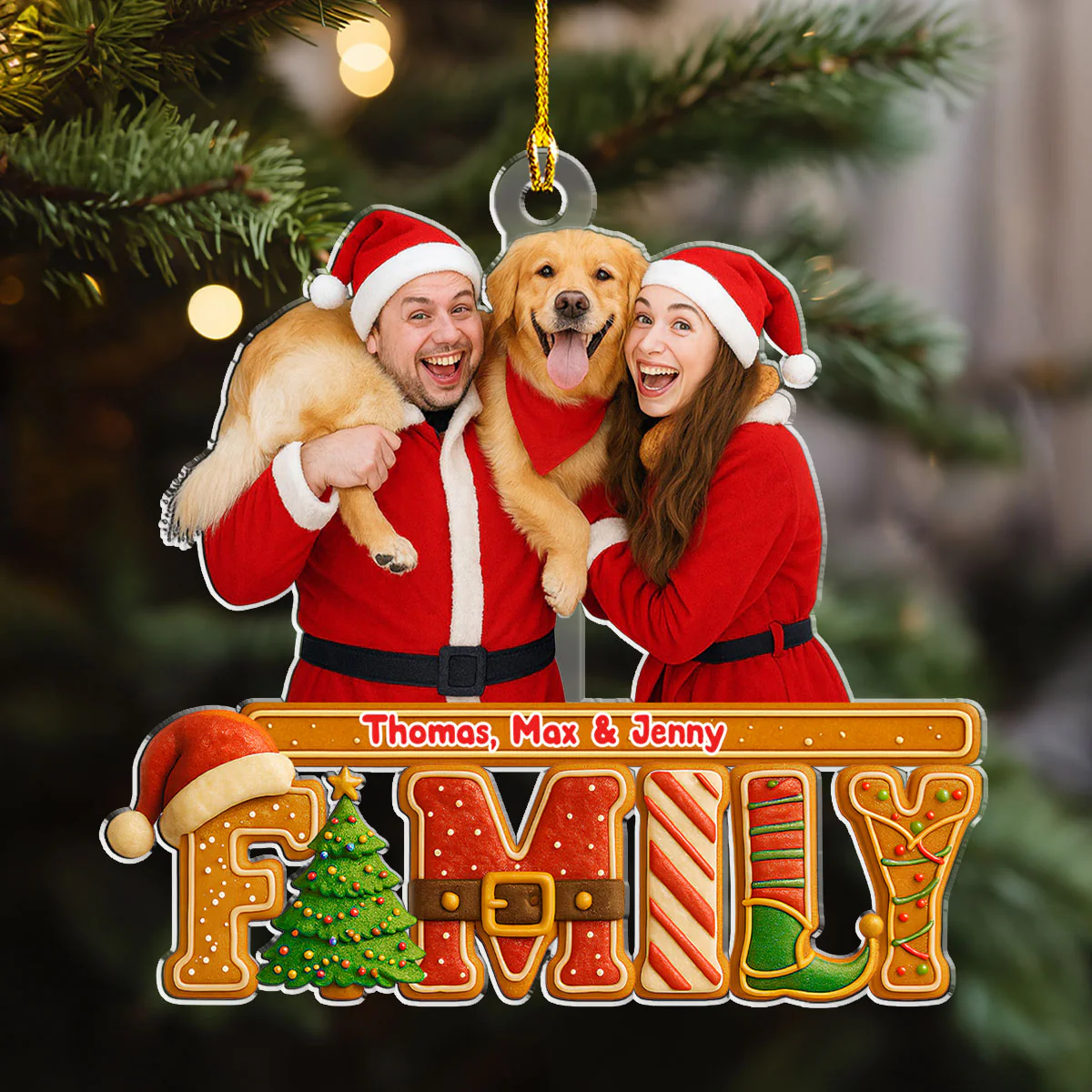 Our Christmas Cake Crew Photo - Personalized Custom Acrylic Ornament - Image 2