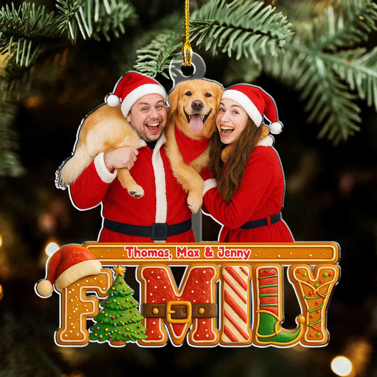 Our Christmas Cake Crew Photo - Personalized Custom Acrylic Ornament - Image 5