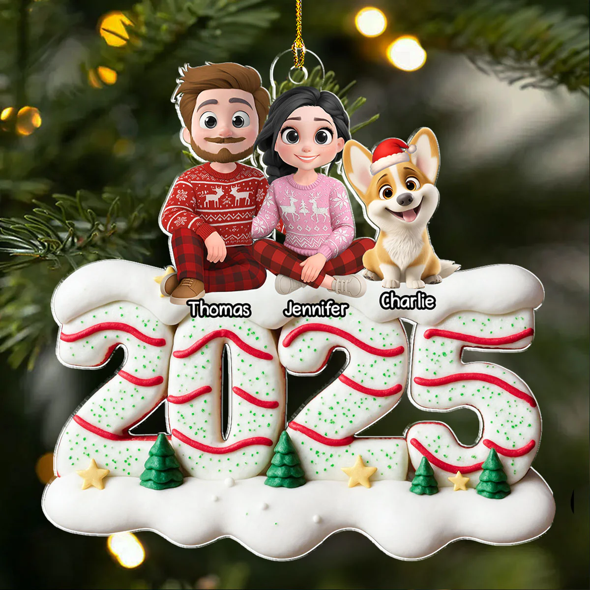 Our Christmas Cake - Personalized Custom Acrylic Ornament - Image 4