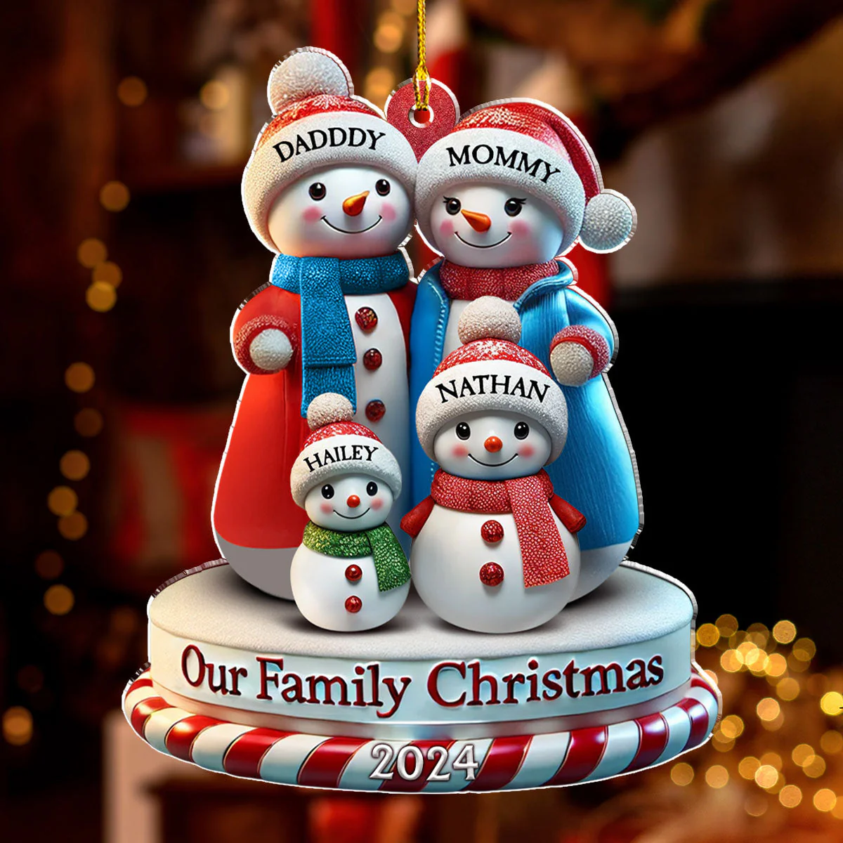 Our Christmas Family - Personalized Custom Acrylic Ornament - Image 2