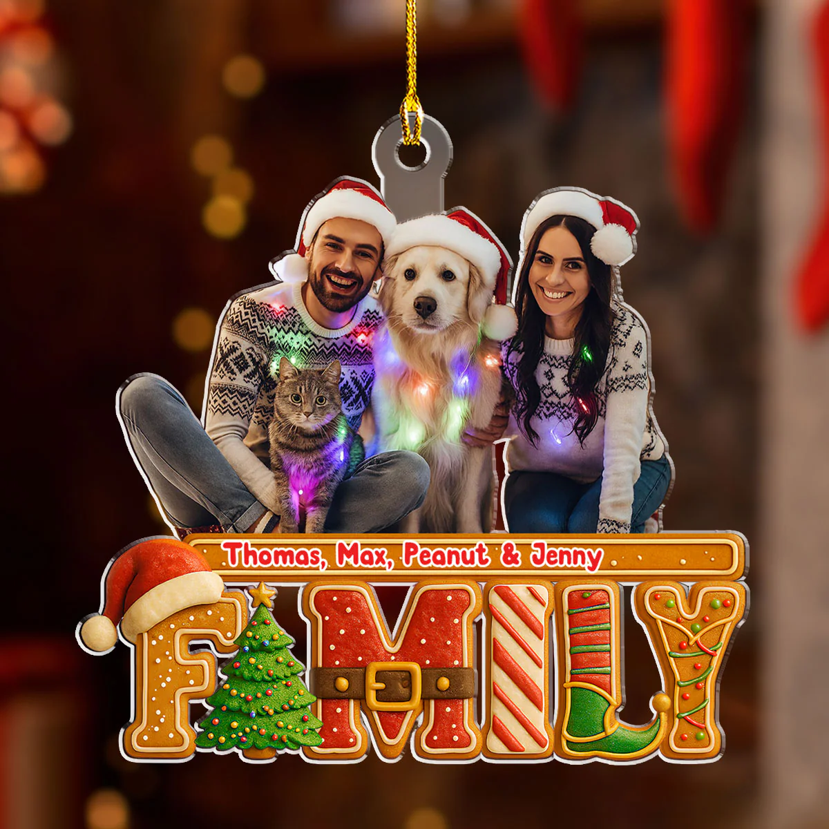 Our Christmas Laughter Photo - Personalized Custom Acrylic Ornament - Image 3