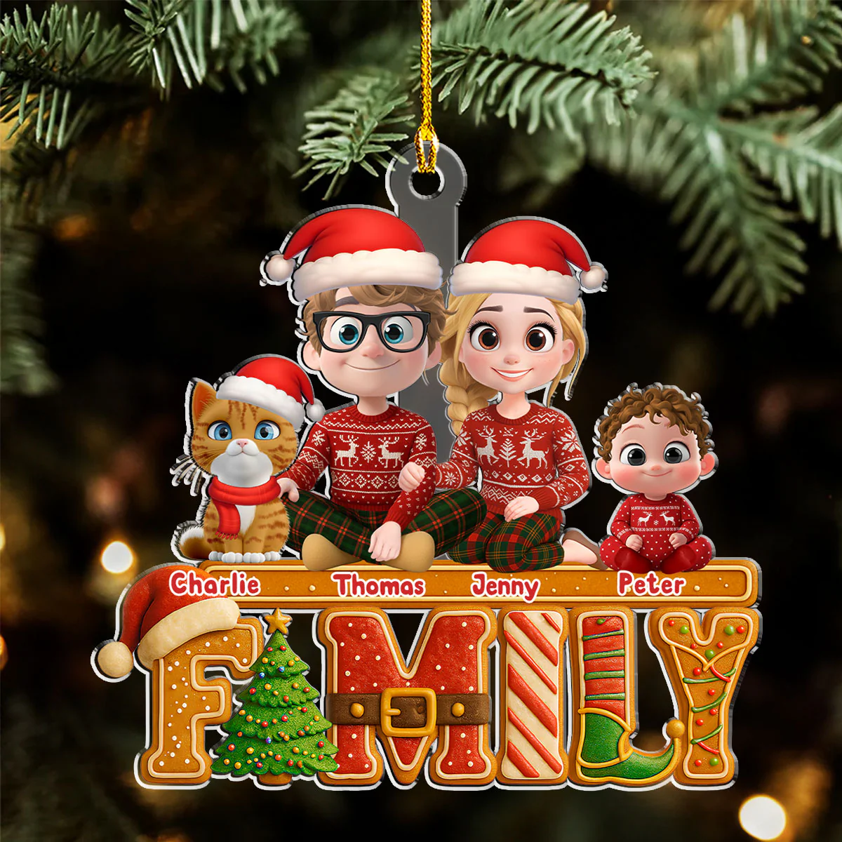 Our Christmas Story - Personalized Custom Acrylic Ornament - Image 2