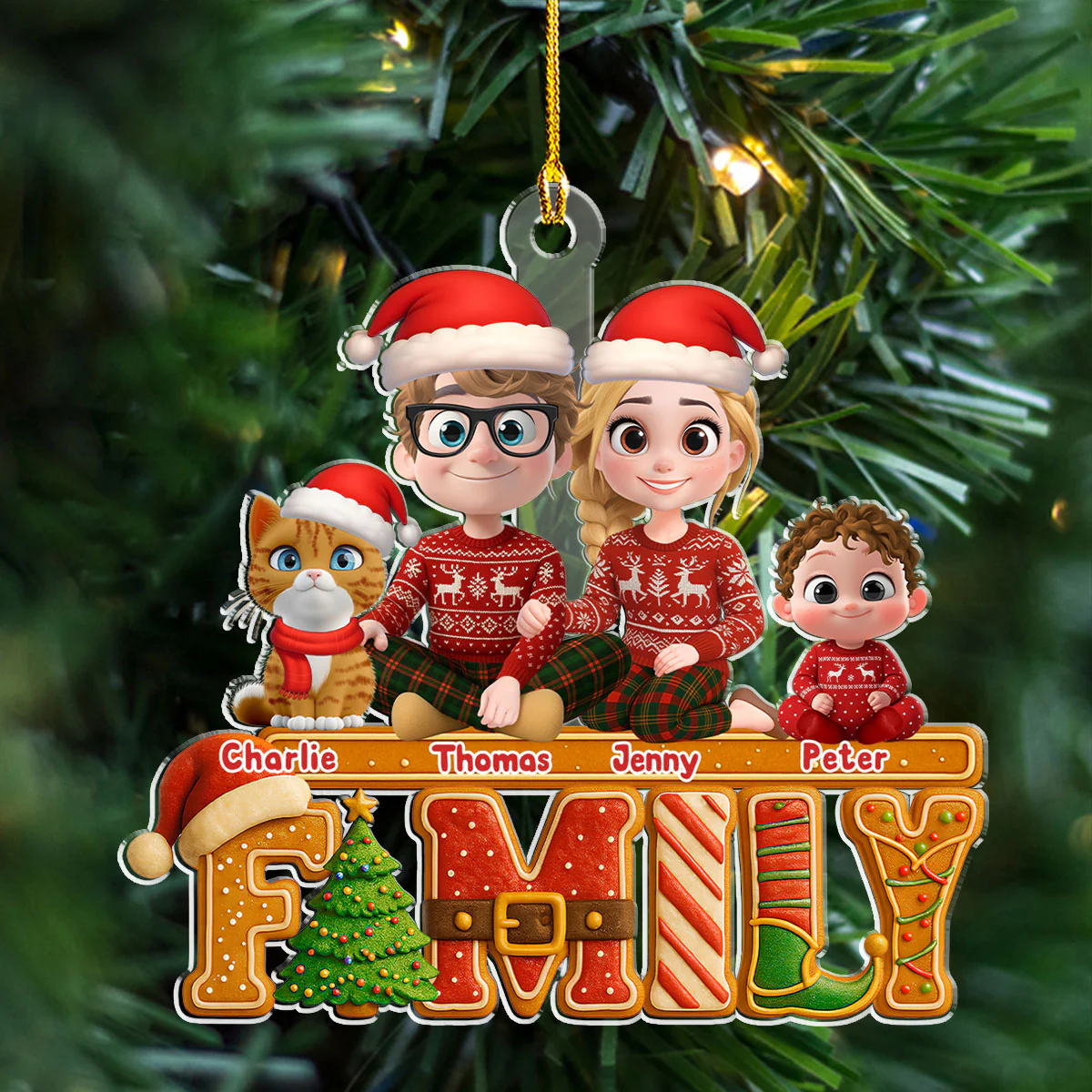 Our Christmas Story - Personalized Custom Acrylic Ornament - Image 4