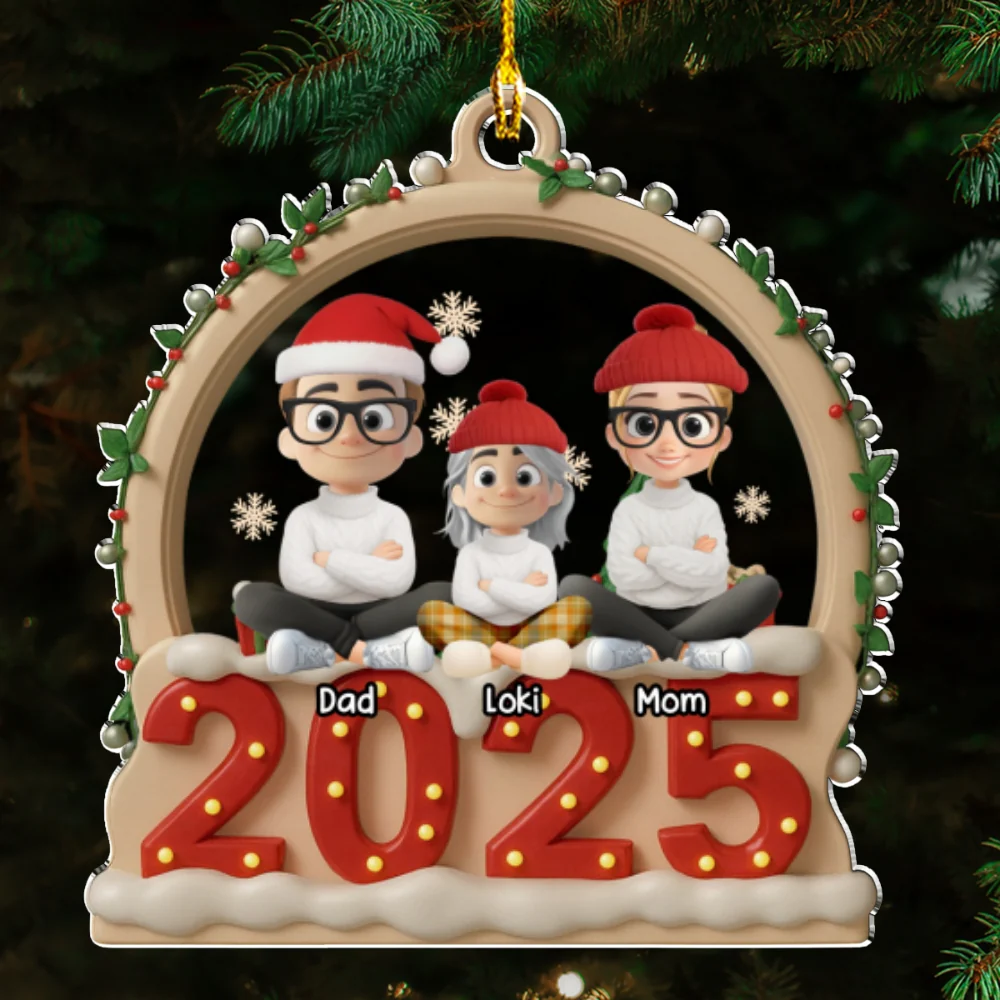Our Christmas Together With Fur Babies - Personalized Custom Acrylic Ornament - Image 6