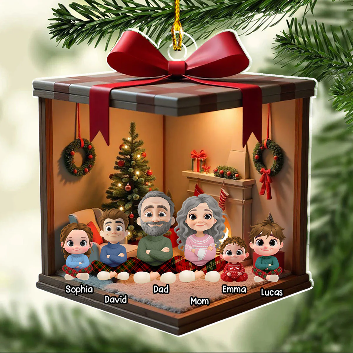 Our Cozy Christmas Together - Personalized Custom Acrylic Ornament - Image 4
