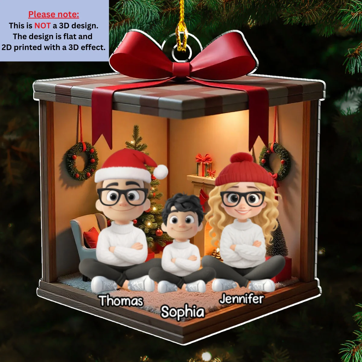 Our Cozy Christmas Together - Personalized Custom Acrylic Ornament - Image 6