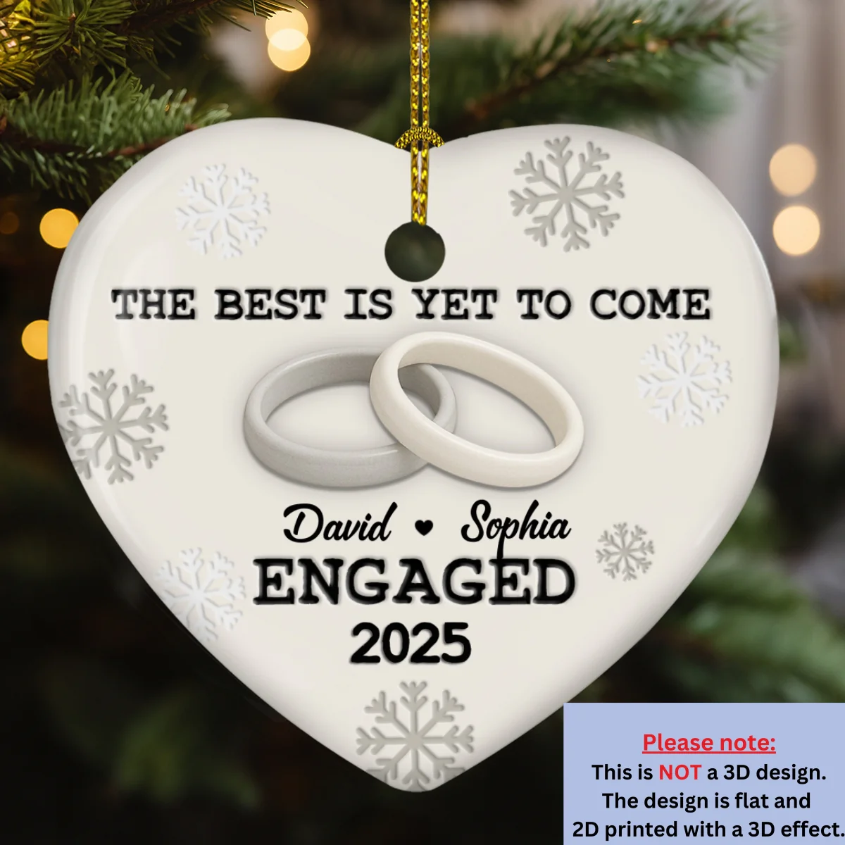 Our Engagement - Personalized Custom 3D Effect Ceramic Ornament - Image 5