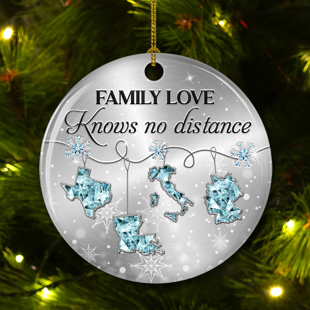 Our Family 2025 - Personalized Custom 3D Inflated Effect Ceramic Ornament - Image 5