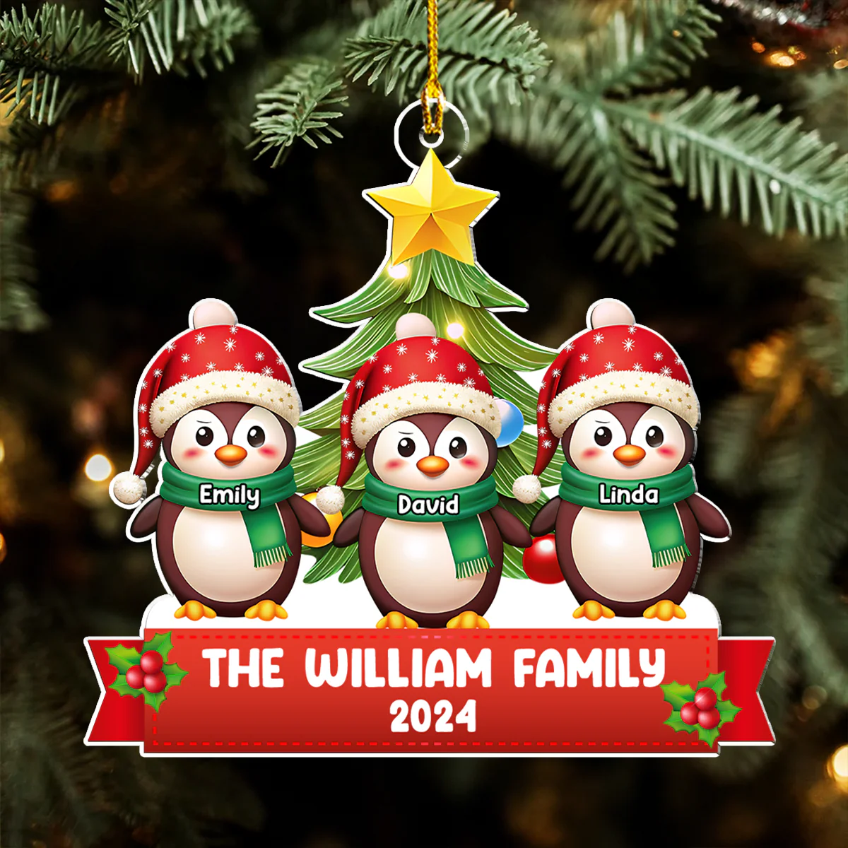 Our Family At Christmas 2024 - Personalized Custom Acrylic Ornament - Image 2