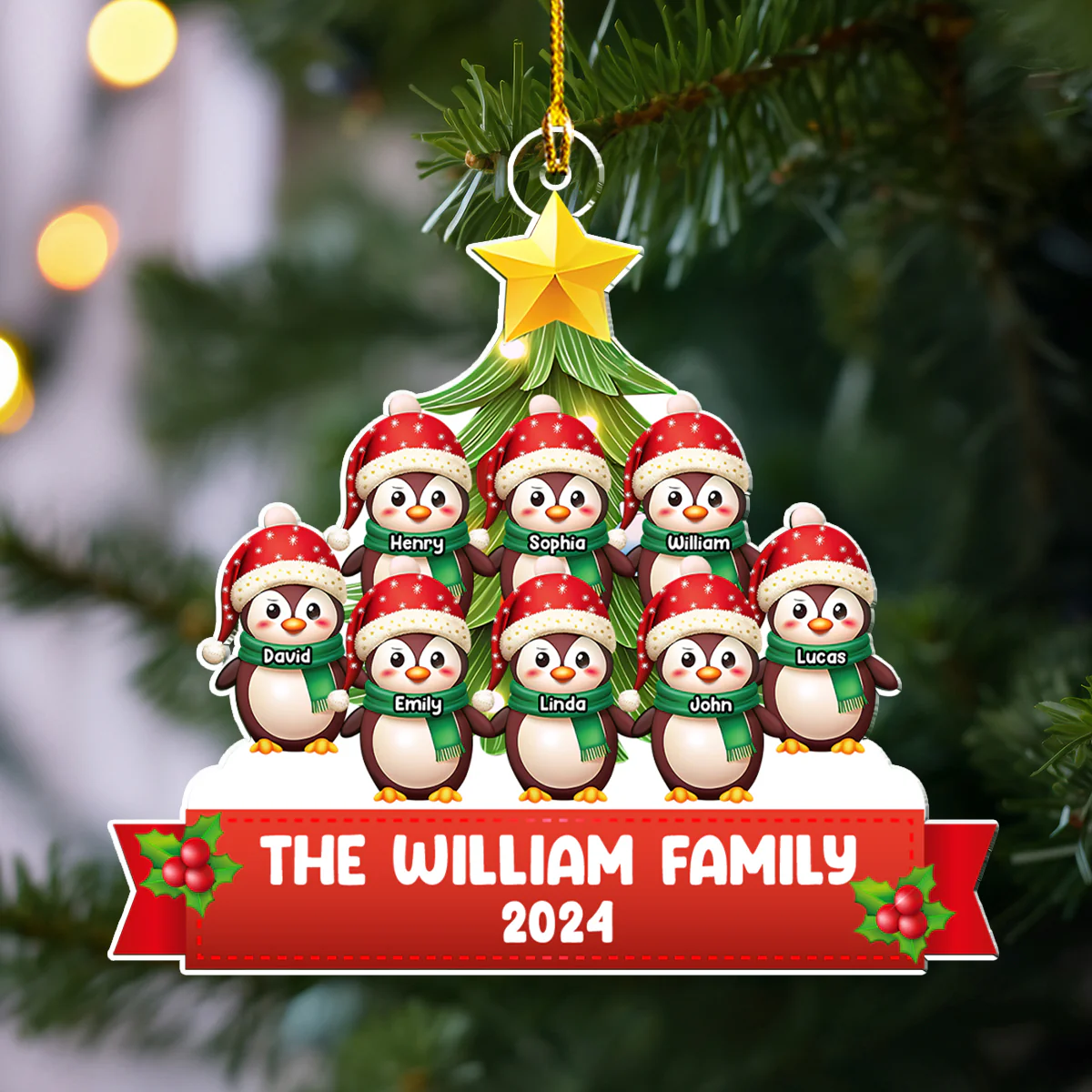 Our Family At Christmas 2024 - Personalized Custom Acrylic Ornament - Image 5