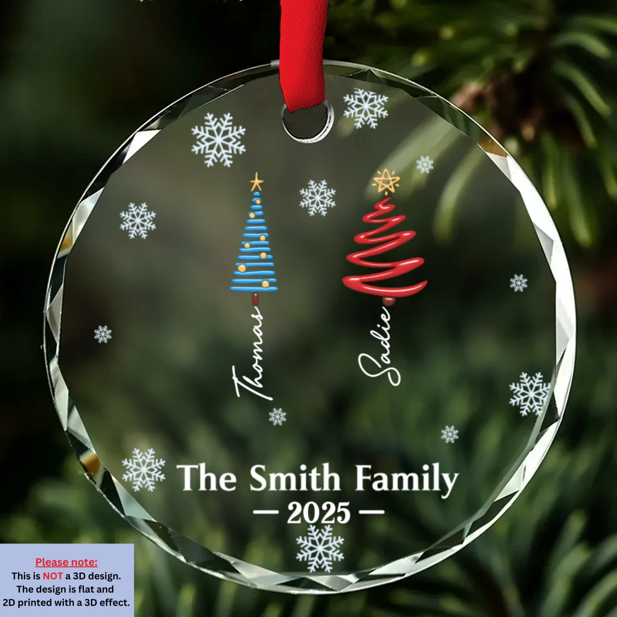 Our Family Love Is Forever - Personalized Custom Glass Ornament - Image 6
