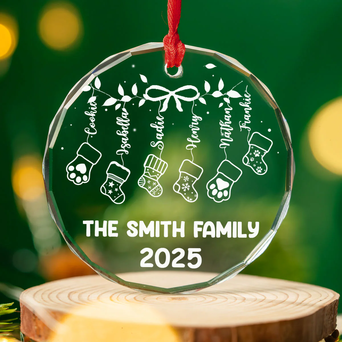 Our Family Love - Personalized Custom Glass Ornament - Image 4