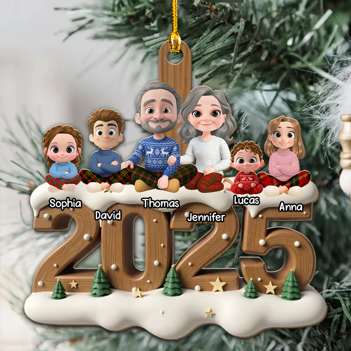Our Family Now Onwards - Personalized Custom 3D Effect Wood Ornament - Image 4