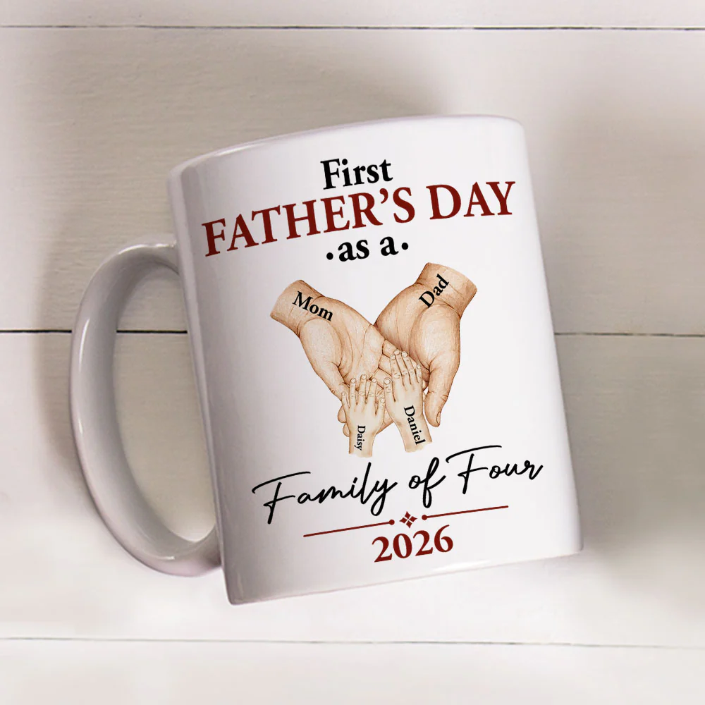 Our Family Of Three - Personalized Custom Coffee Mug - Image 4