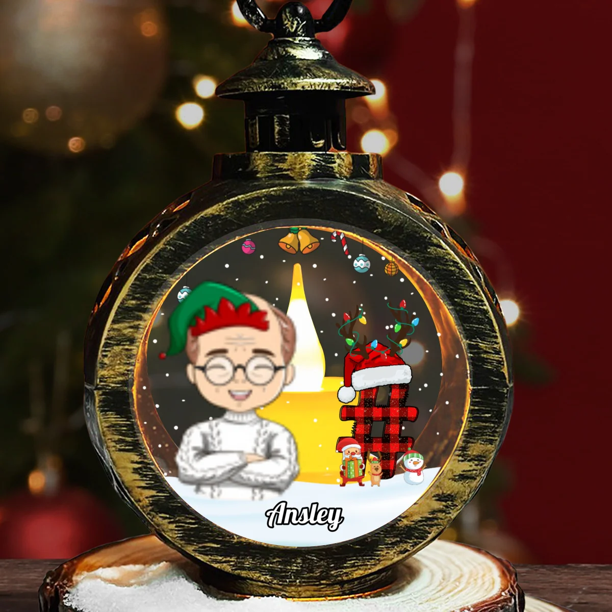 Our Family - Personalized Custom Christmas Lantern - Image 6
